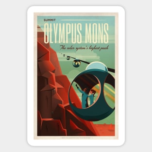 Mars tourism poster for Olympus Mons Sticker